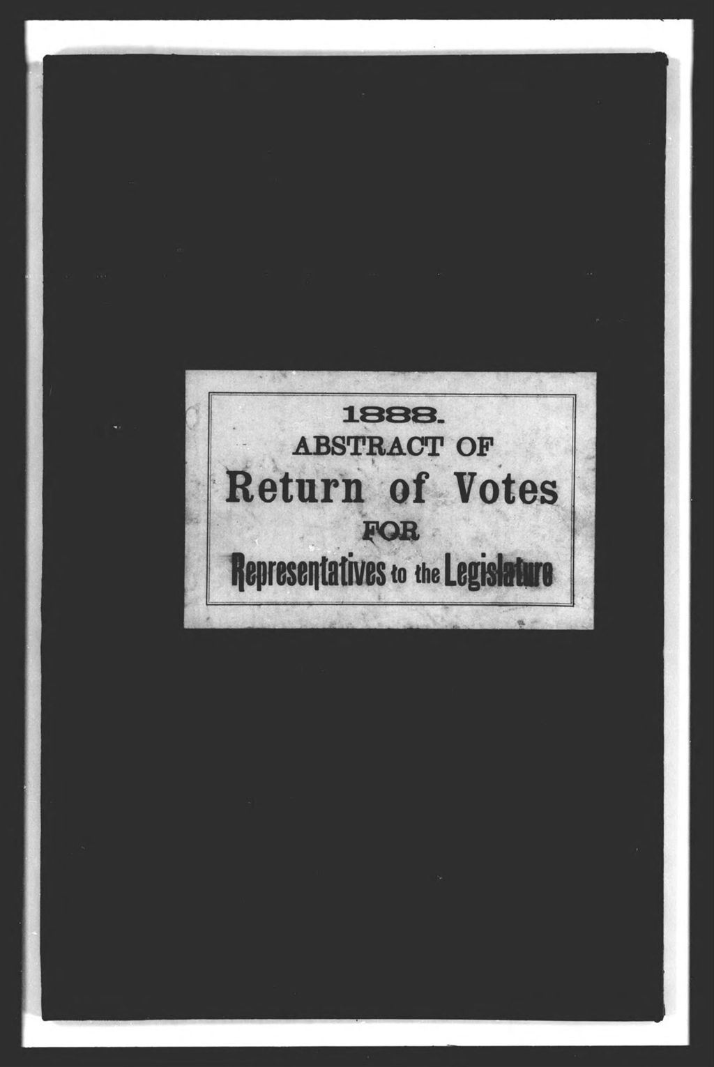 Miniature of General Election: Representatives to Legislature
