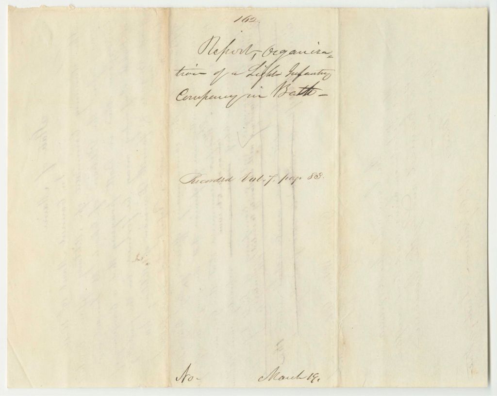 Miniature of Report 162: Report on the Organization of a Light Infantry Company in Bath