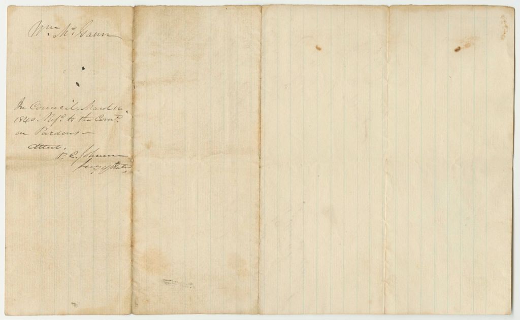 Miniature of Petition of Gustavus G. Cushman for the Pardon of William McGann