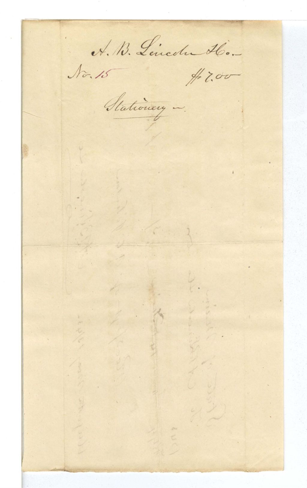 Miniature of A. B. Lincoln and co., Stationary