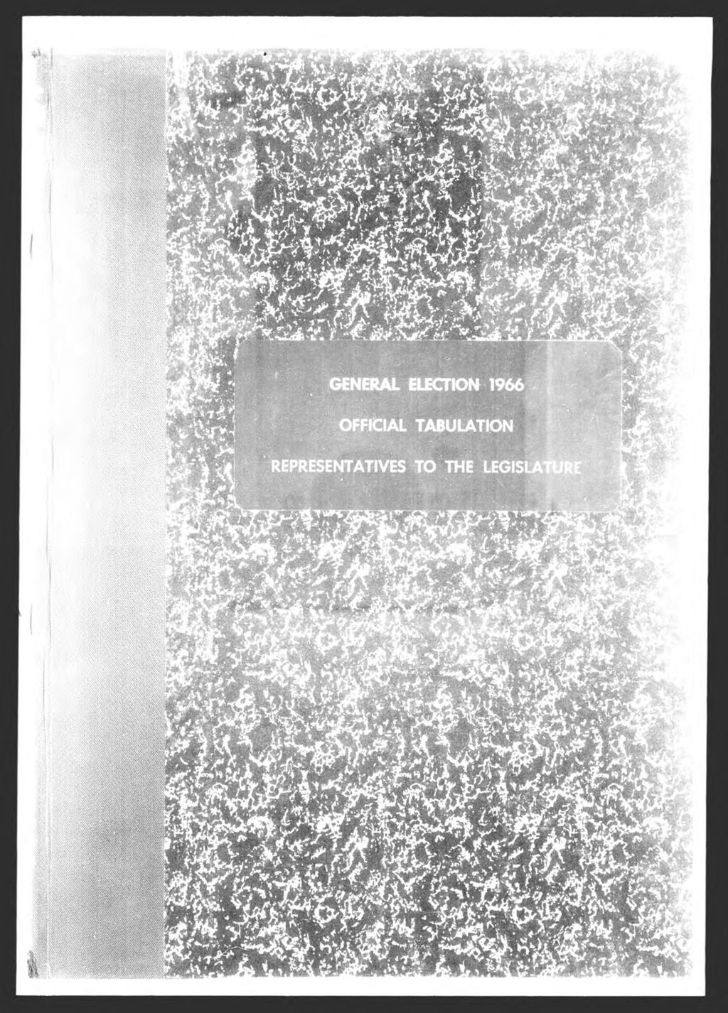 Miniature of General Election: Representatives to Legislature