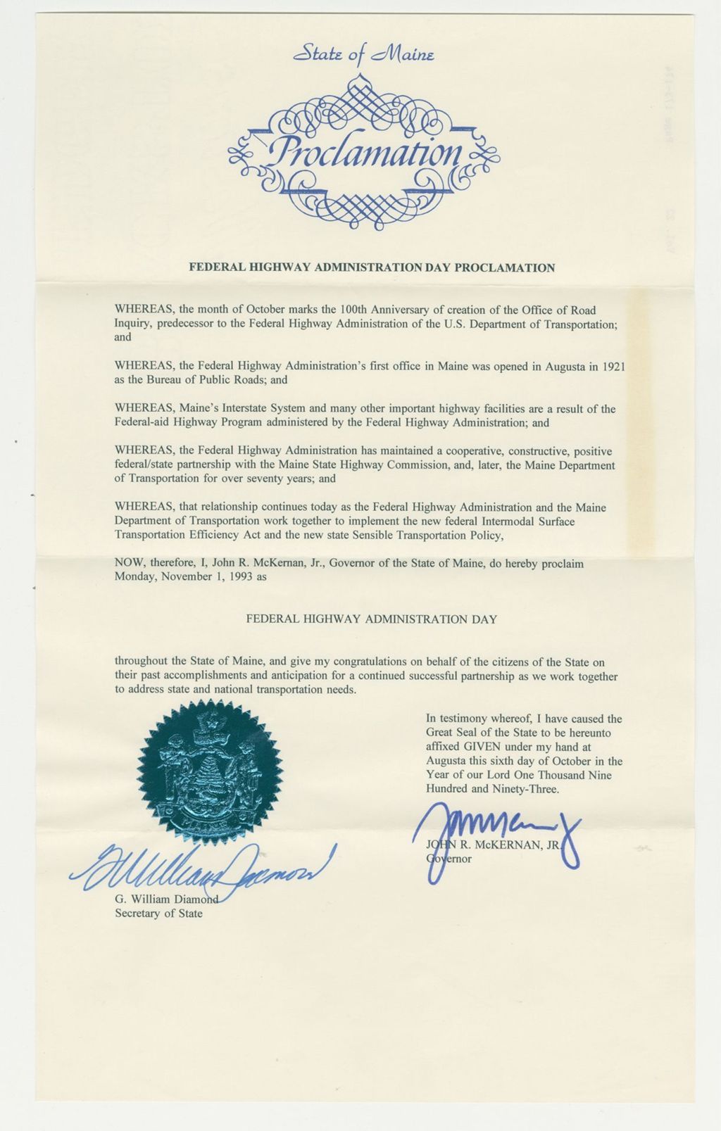 Miniature of Federal Highway Administration Day
