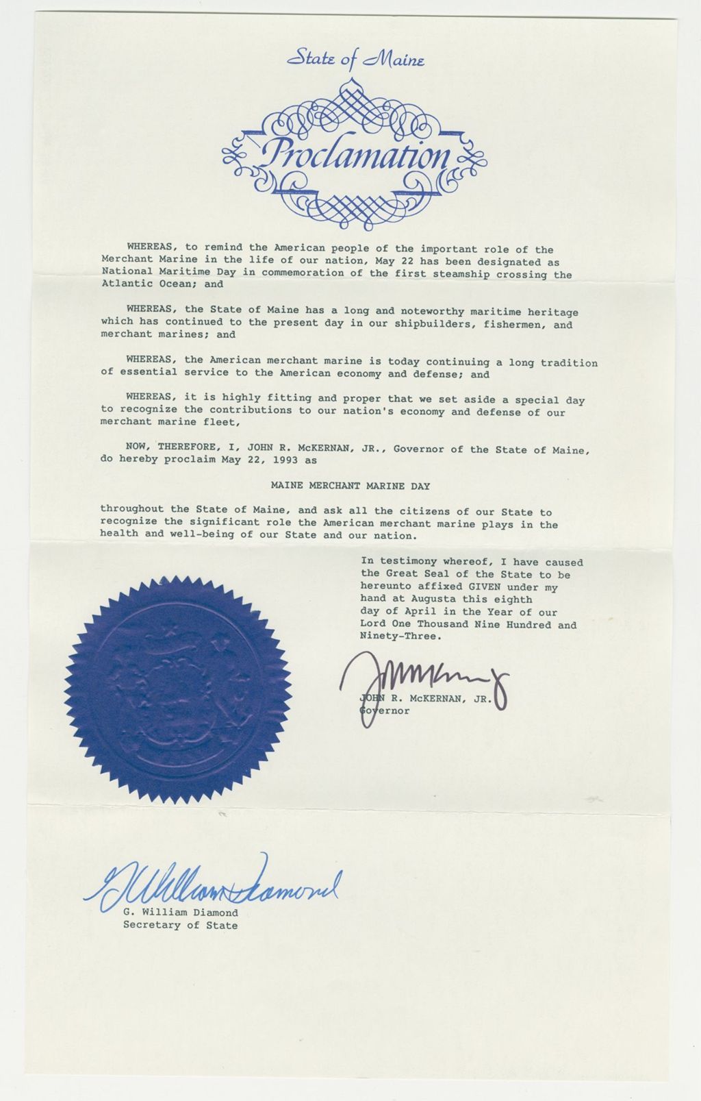 Miniature of Maine Merchant Marine Day