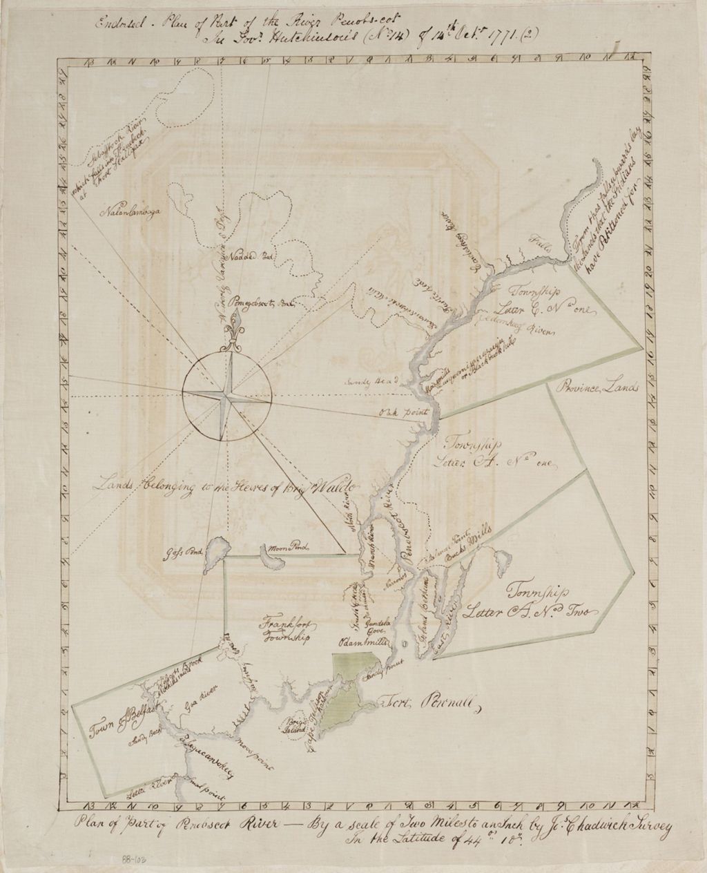 Miniature of Plan of Part of Penobscot River, 1771