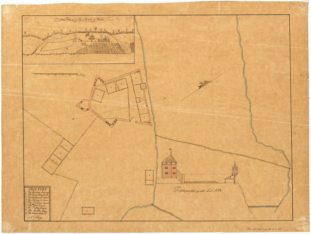 Miniature of The Prospect of Saco Fort, 1699