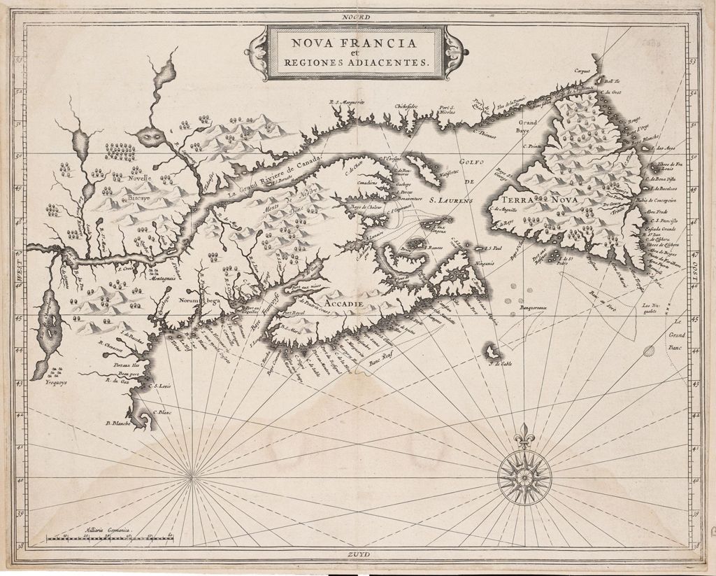 Miniature of Nova Francia et Regiones Adiacentes, 1633