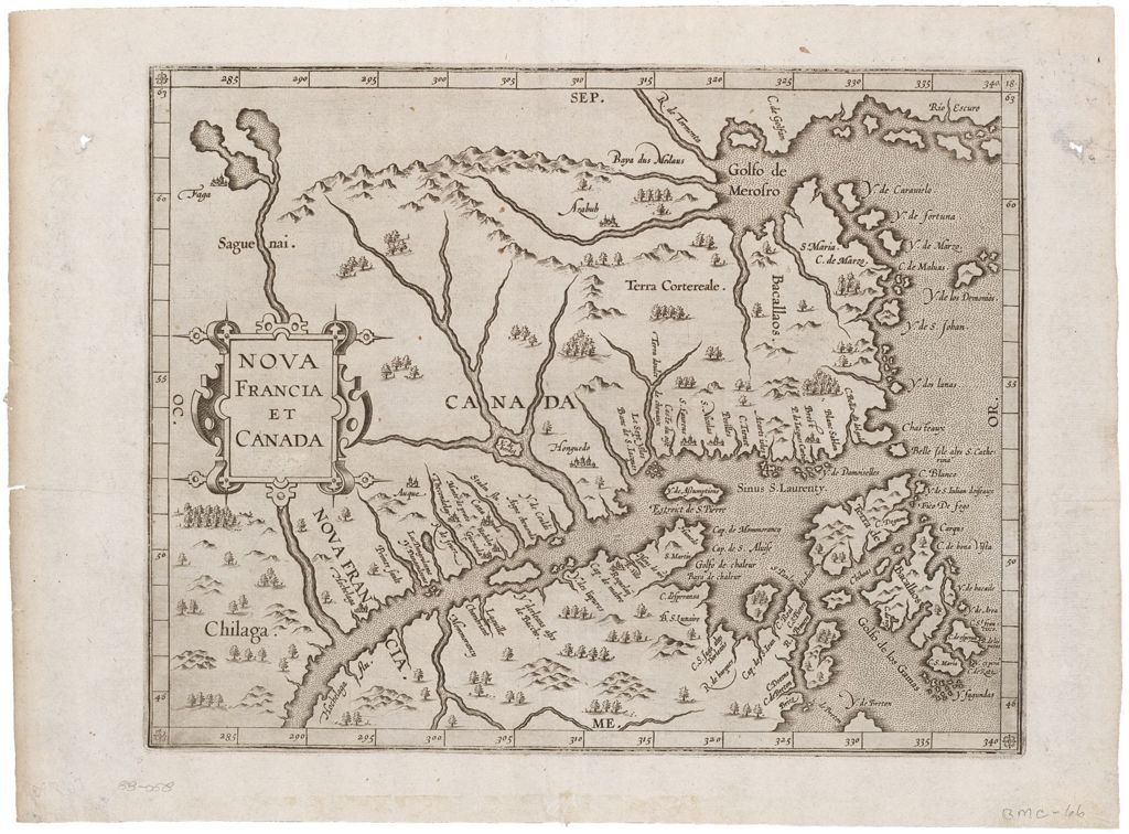 Miniature of Nova Francia et Canada, circa 1597