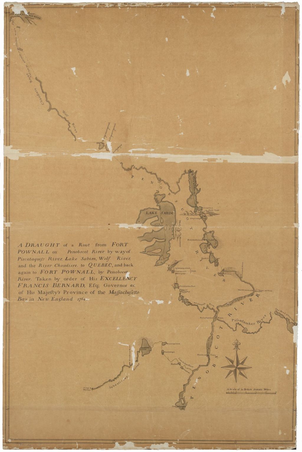 Miniature of Route from Fort Pownal to Quebec, 1764
