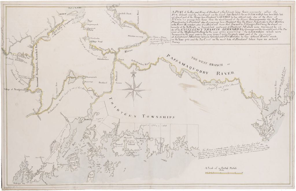 Miniature of Plan of the Bay and Rivers of Penobscot and the Islands Lying There Commonly Called the Fox Islands [...], 1764