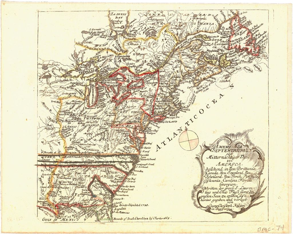 Miniature of America Septentrionalis oder Mitternachtiger Theil von America [...], 1762