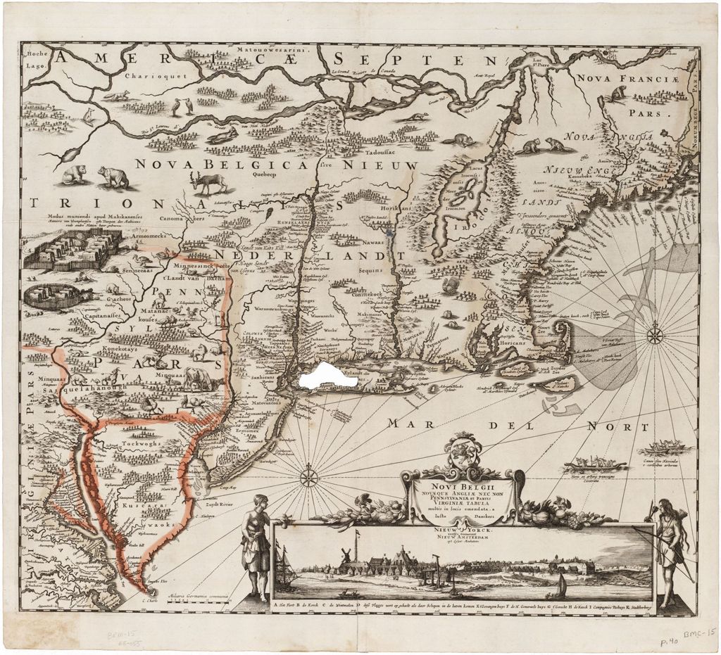 Miniature of Novi Belgii Novaeque Angliae Nec Non Pennsylvaniae et Partis Virginiae Tabula multis in locis emendata . . .; circa 1684
