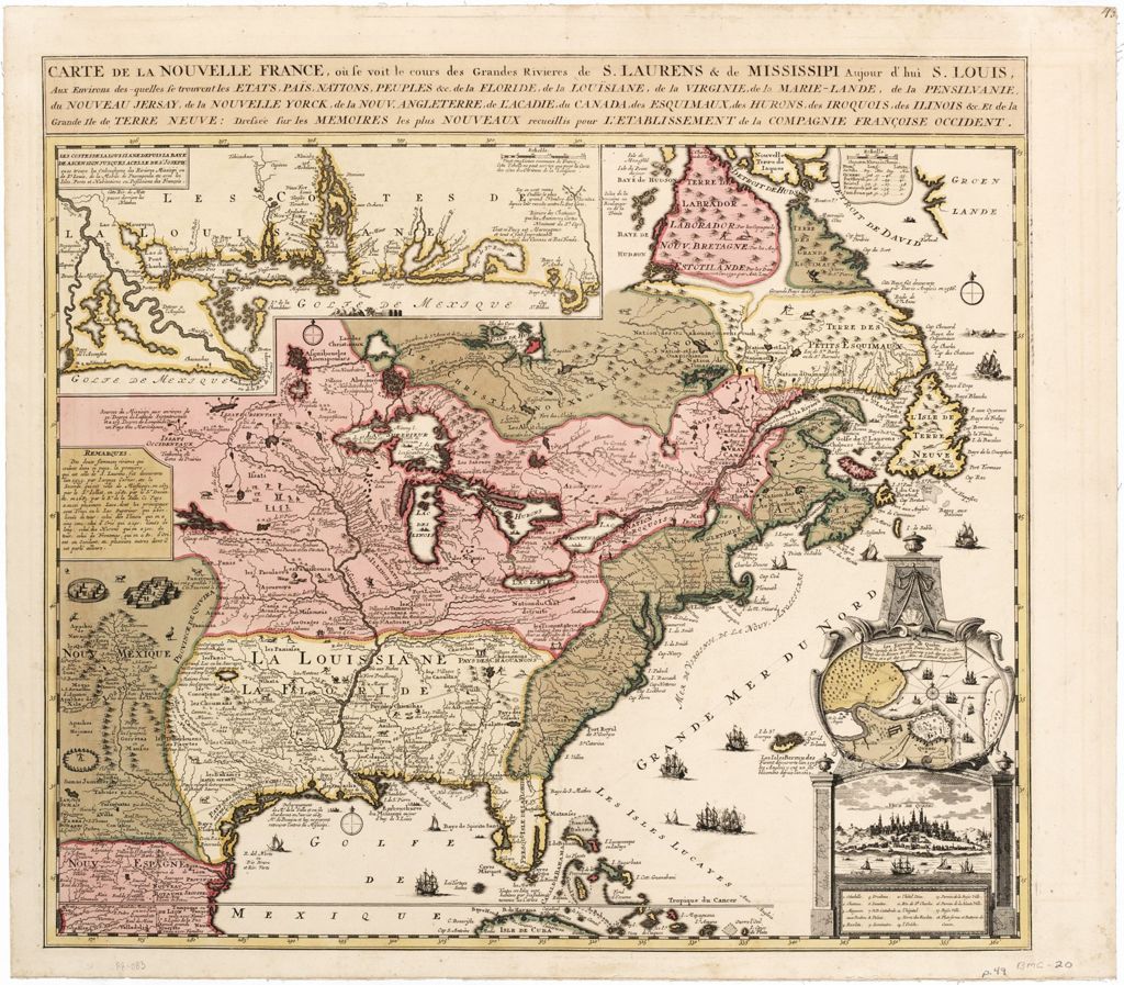 Miniature of Carte De La Nouvelle France des Grandes Rivieres de S. Laurens and de Mississippi, ca. 1719
