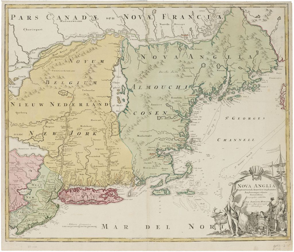 Miniature of Nova Anglia Septentrionali Americae implantata Anglorumque coloniis florentissima geographice exhibita, c. 1720