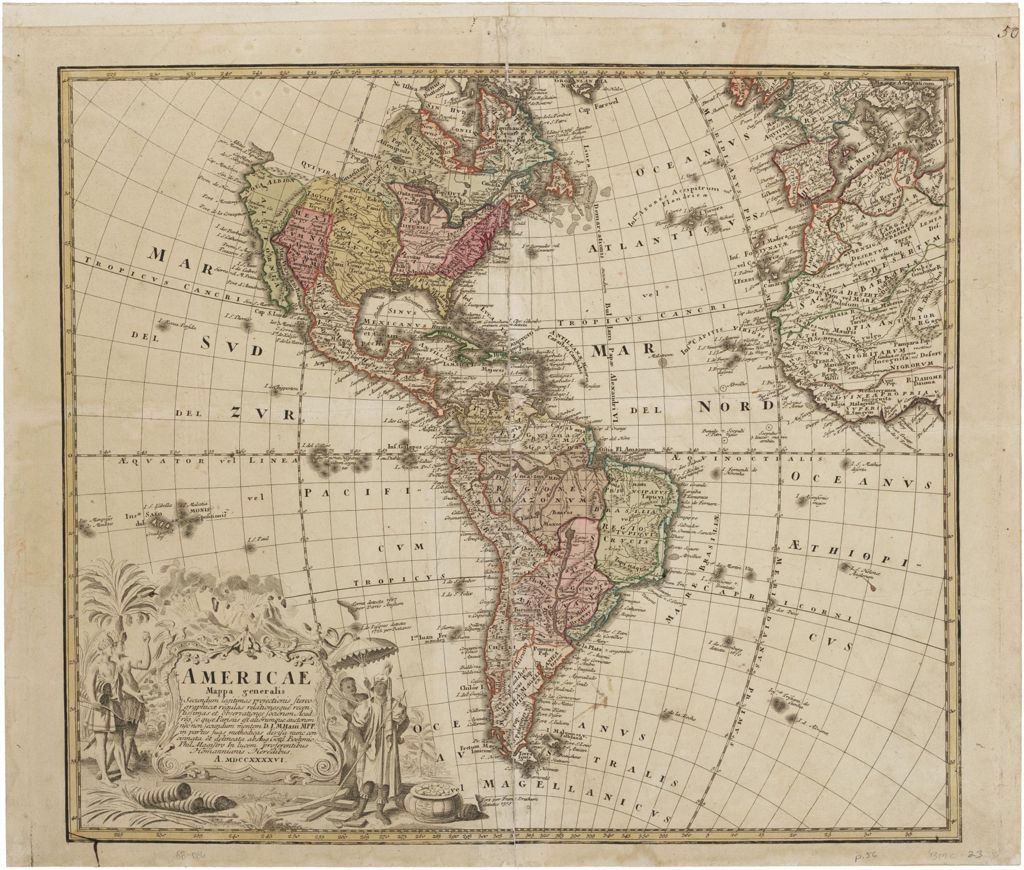 Miniature of Americae Mappa generalis, circa 1746