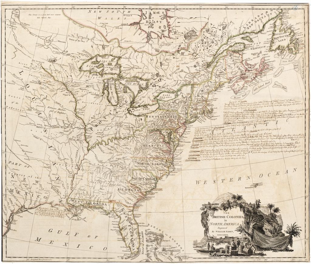 Miniature of The British Colonies in North America, 1777