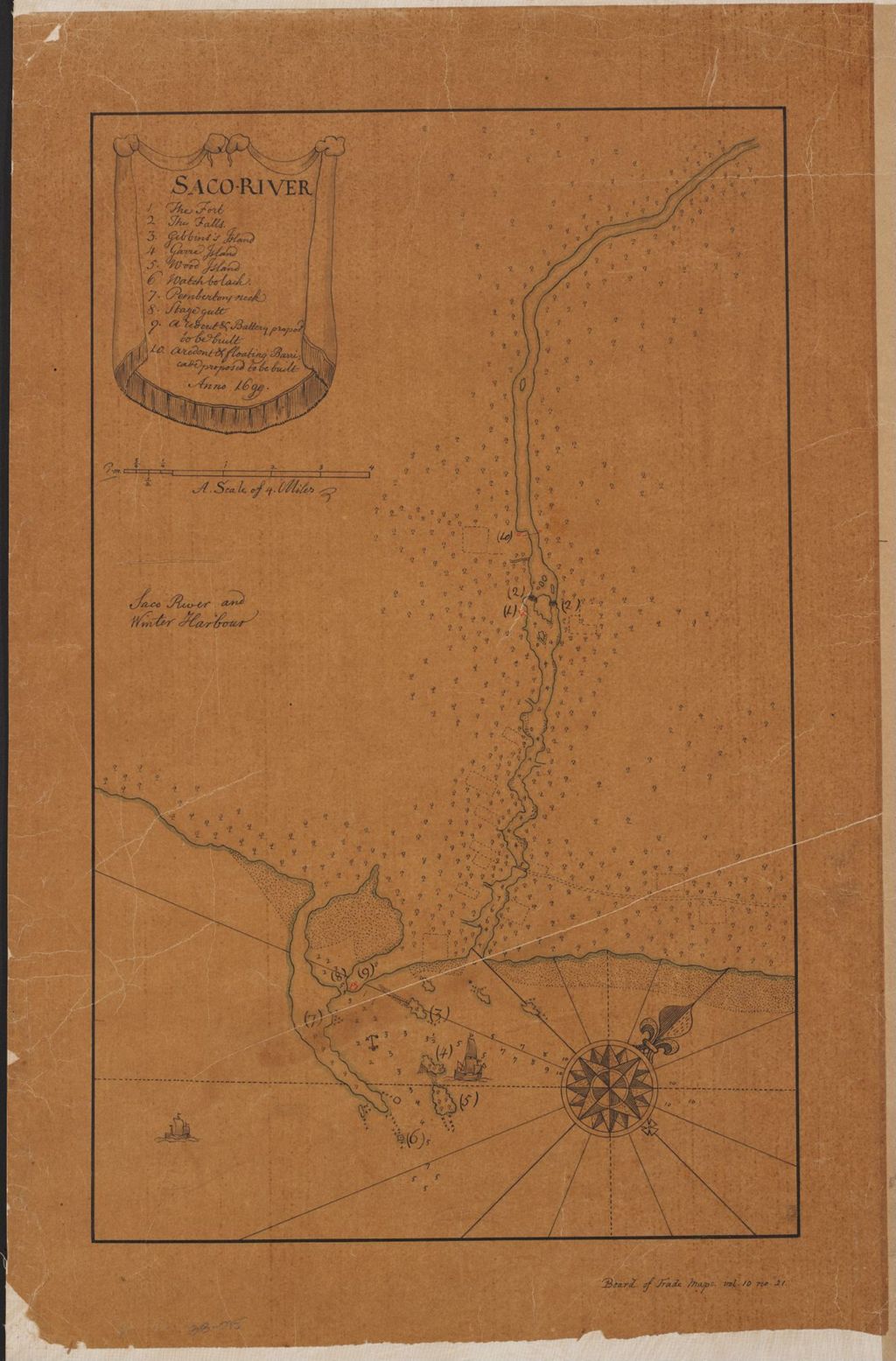 Miniature of Saco River and Winter Harbour, 1699