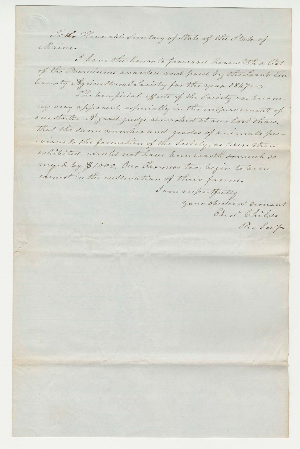 Miniature of Notice of Premiums and Expenditures of the Society, 1848-05-24