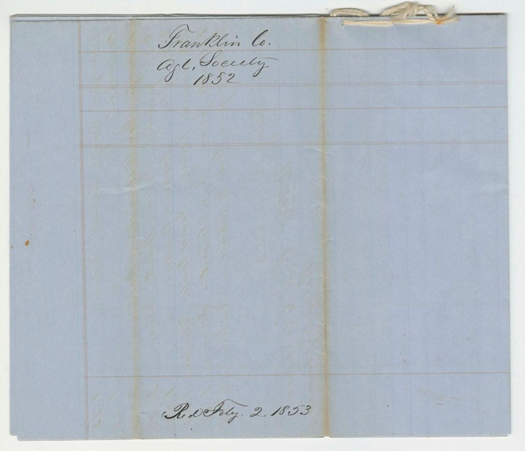 Miniature of 1852 Annual Returns, 1853-02-02