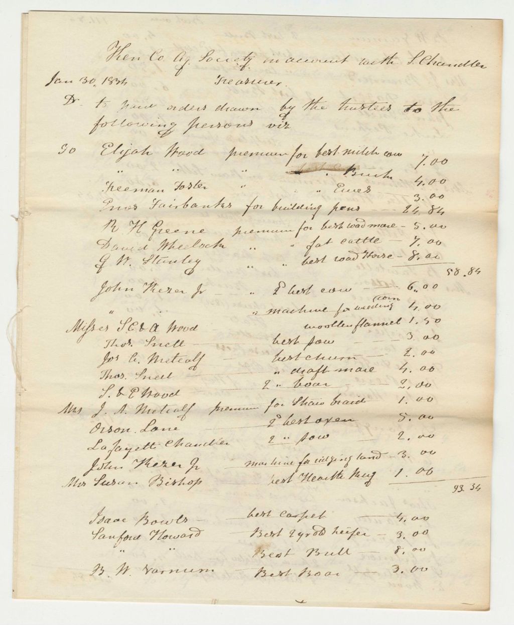 Miniature of 1834 Report of the Trustees of the Kennebec County Agricultural Society, 1834-01-30