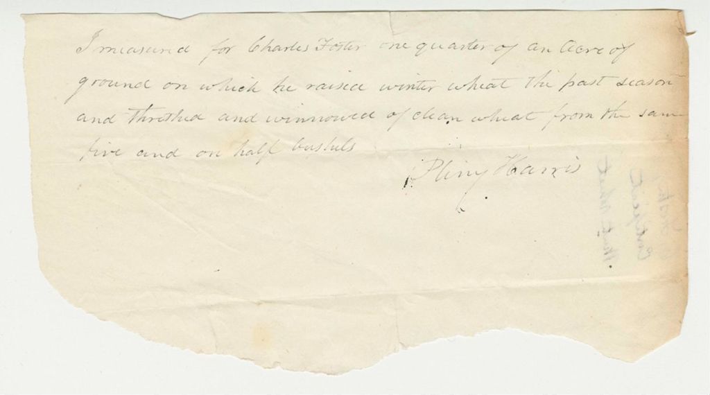 Miniature of Charles Foster Winter Wheat Certificate, 1833
