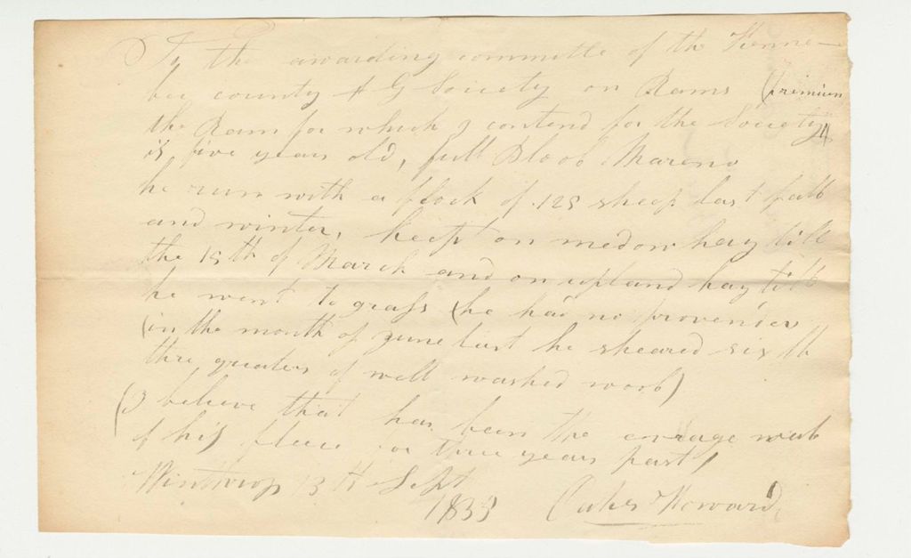 Miniature of Statement of Oaks Howard on Buck, 1835-09-13