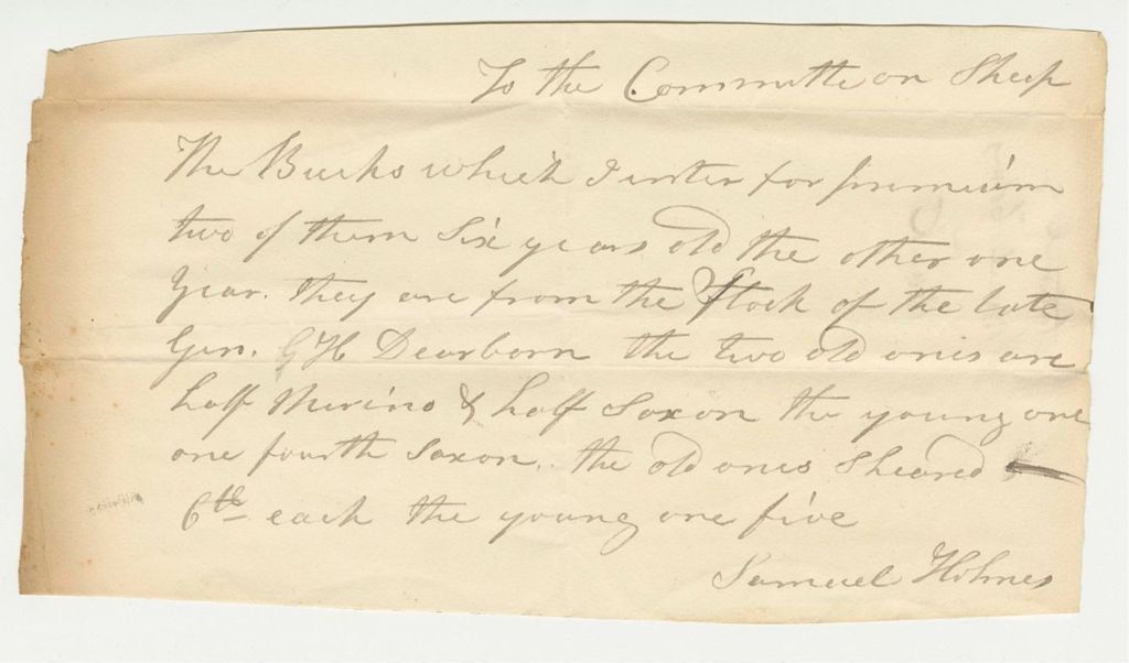 Miniature of Statement of Samuel Holmes on Buck, 1835
