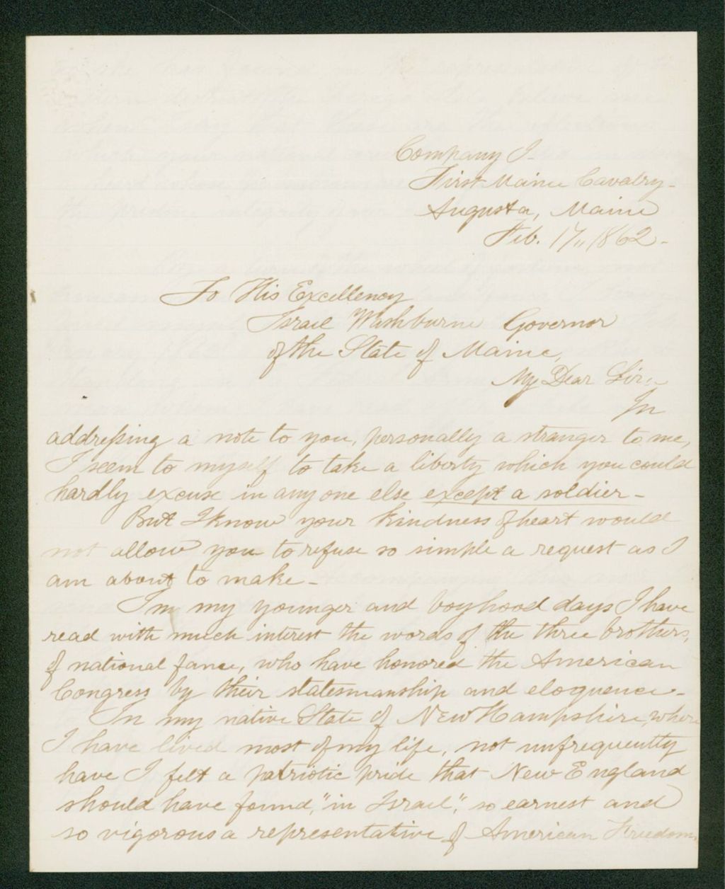 Miniature of J.W.E. Perkins requests Governor Washburn's autograph