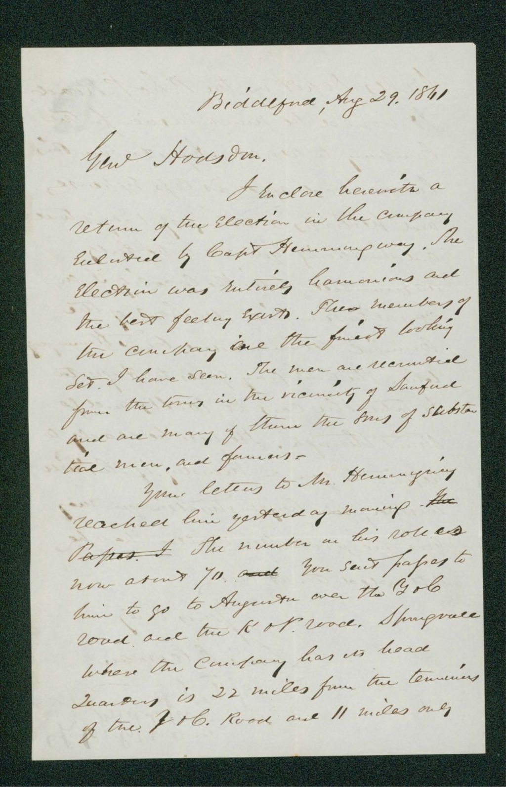 Miniature of Louis Cowan returns the election results to Adjutant General Hodsdon