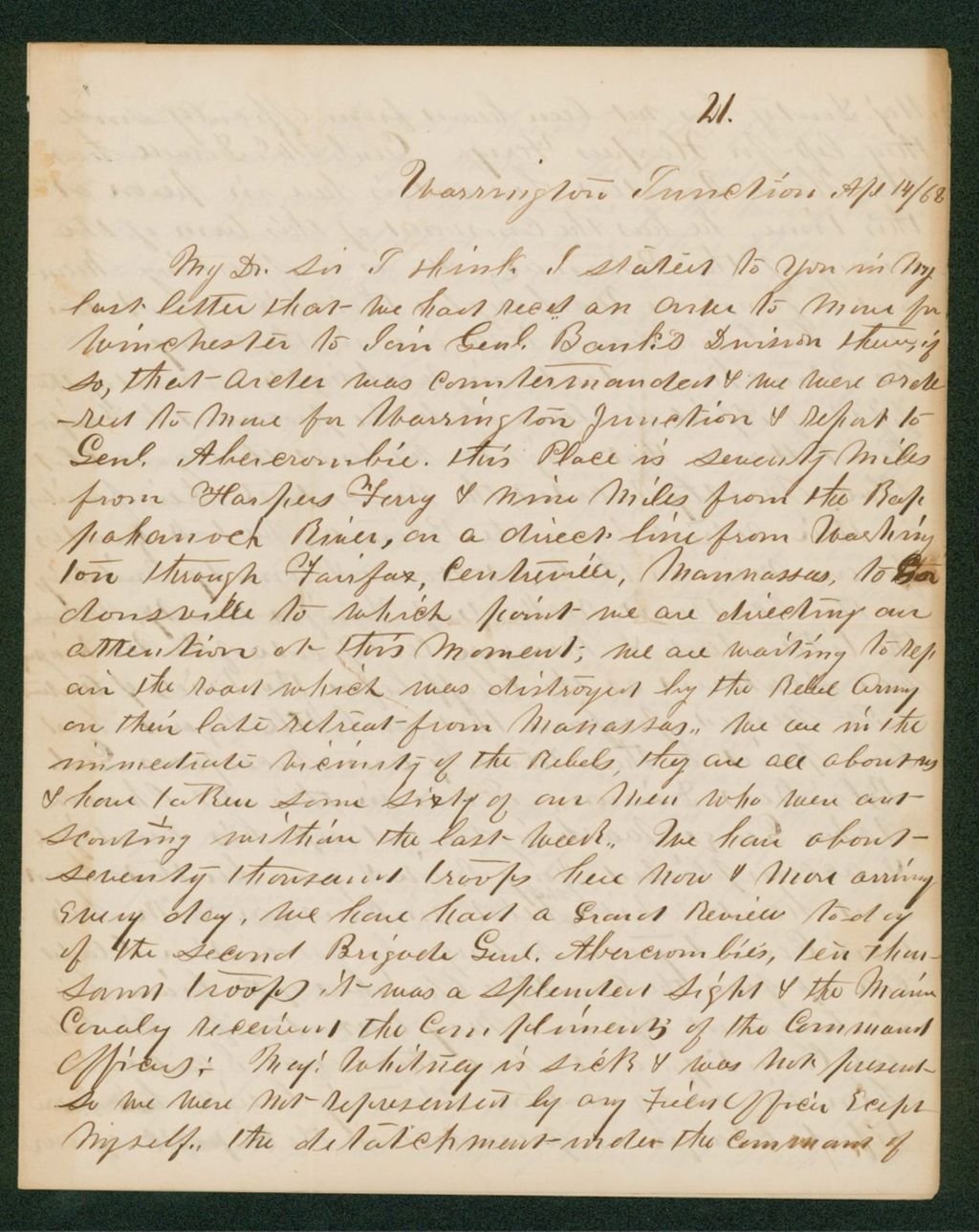 Miniature of D.P. Stowell writes regarding the regiment