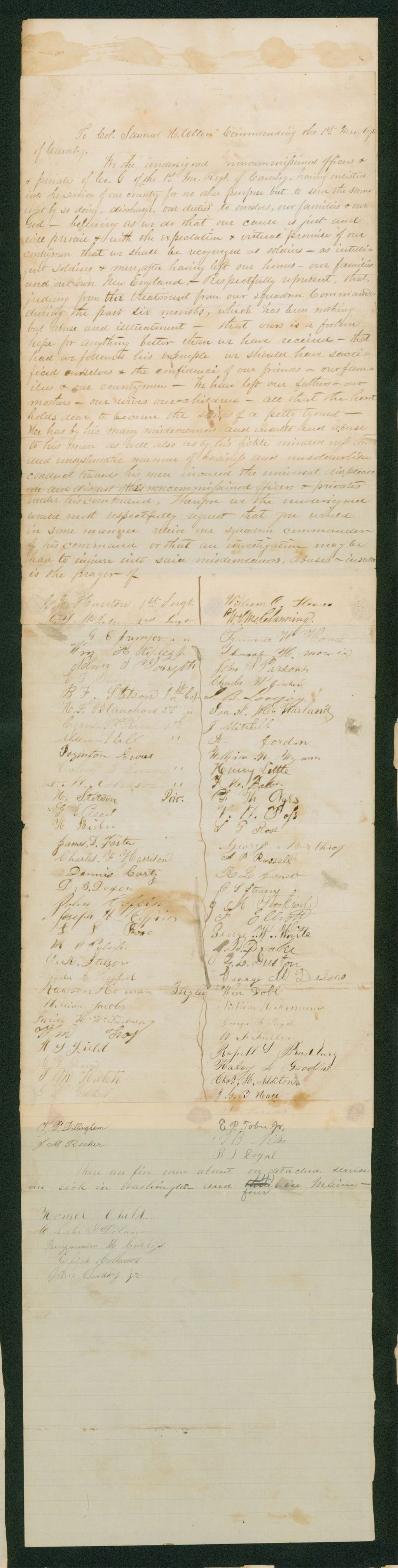 Miniature of Petitions to remove Major Stowell from command
