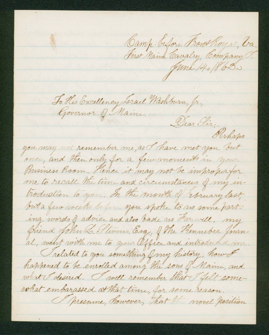 Miniature of J.M. Perkins requests a promotion