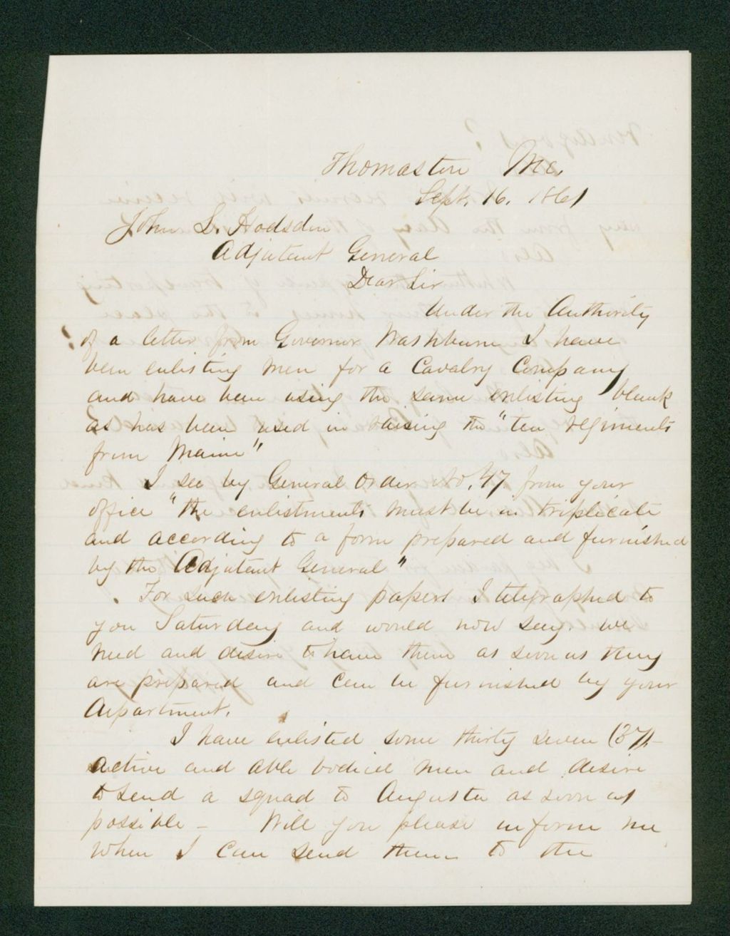 Miniature of Jonathan P. Cilley requests information about recruiting