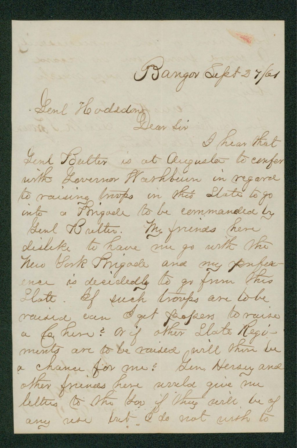 Miniature of George M. Brown requests to raise troops