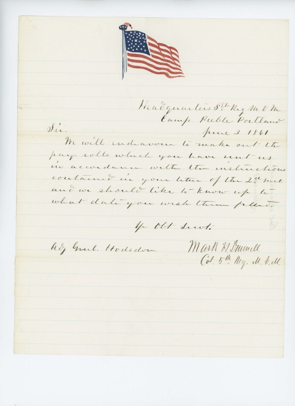 Miniature of Colonel Mark H. Dunnell promises to fill out the payrolls