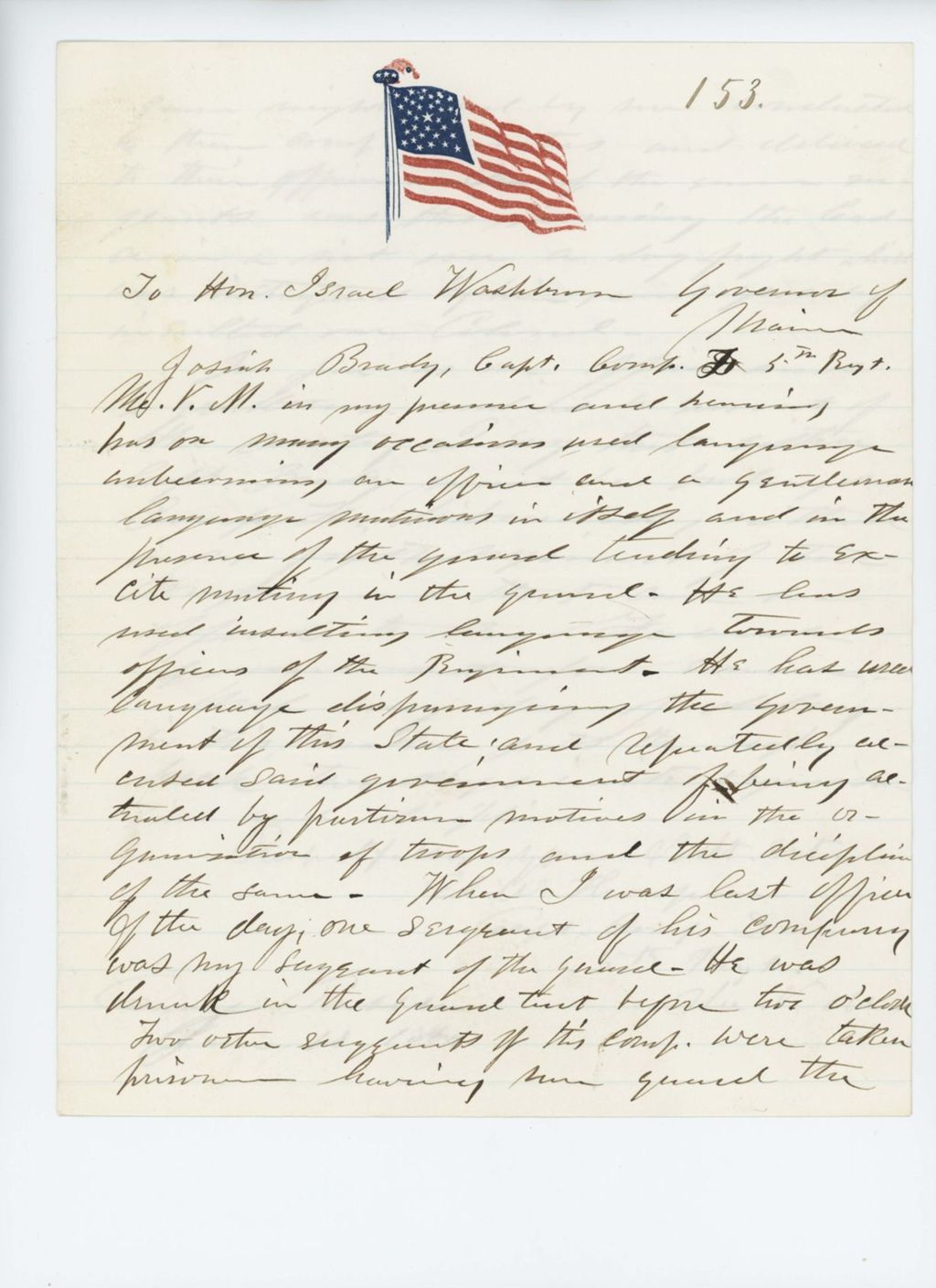 Miniature of Affidavit against Captain Josiah R. Brady