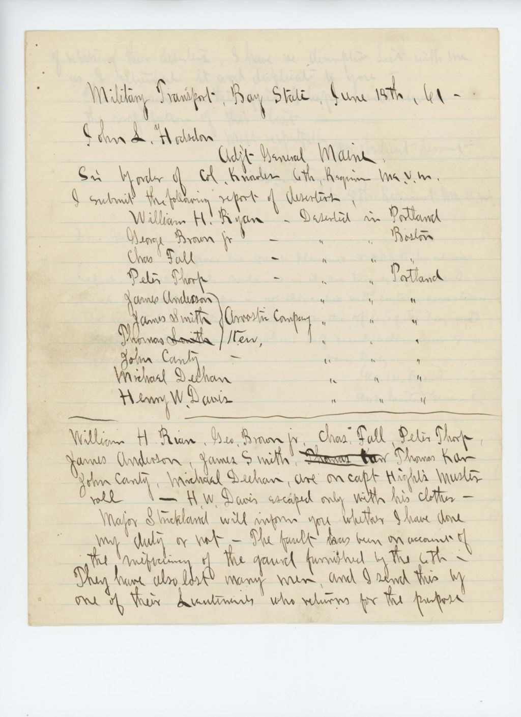Miniature of List of deserters