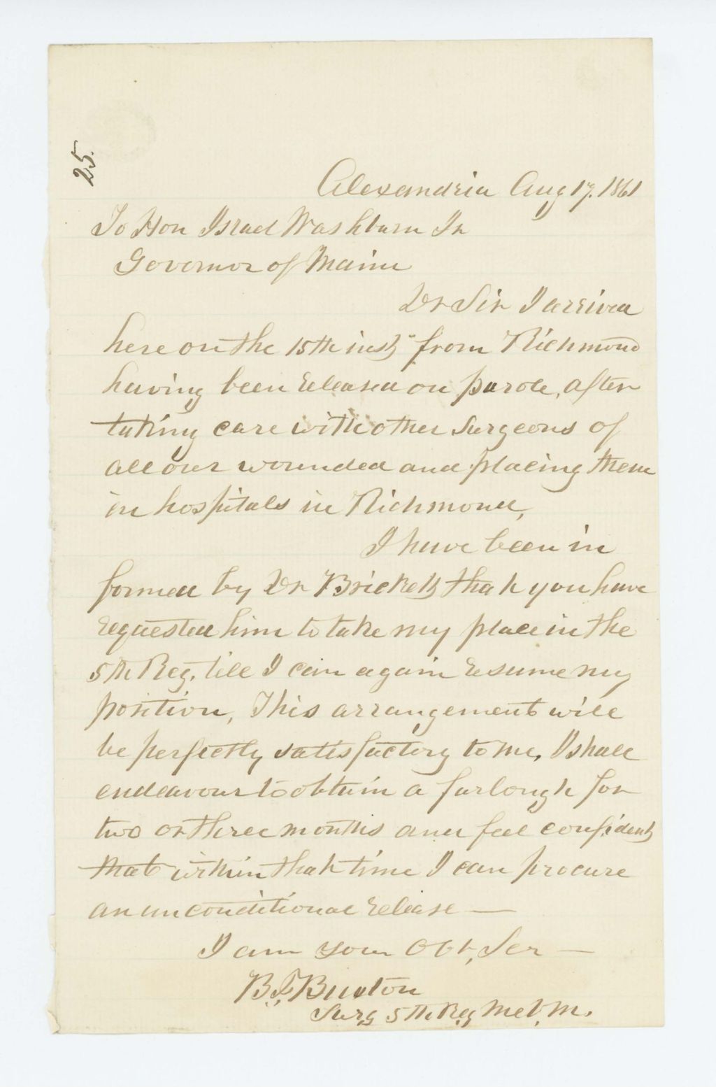 Miniature of Dr. Buxton agrees to Dr. Brickett as his replacement