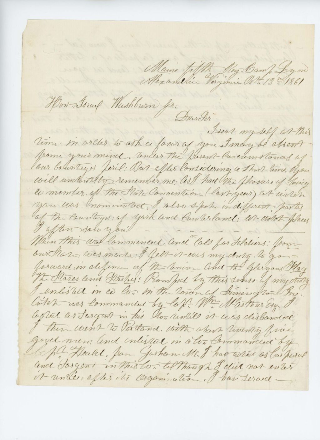 Miniature of John Hyde solicits a promotion from Governor Washburn