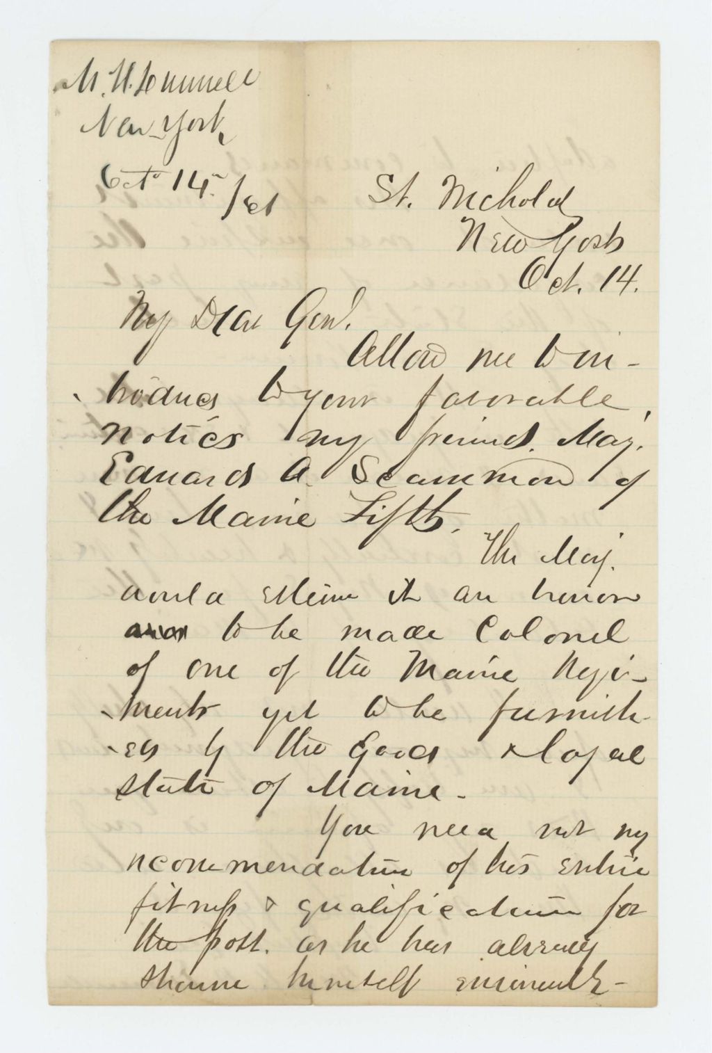 Miniature of Mark Dunnell recommends Edward Scamman for promotion