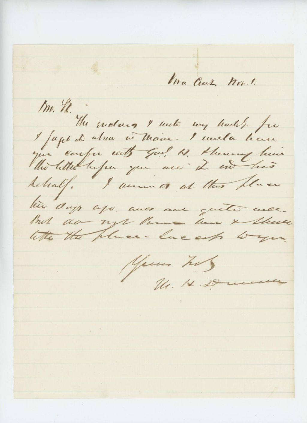 Miniature of Mark Dunnell writes from Vera Cruz