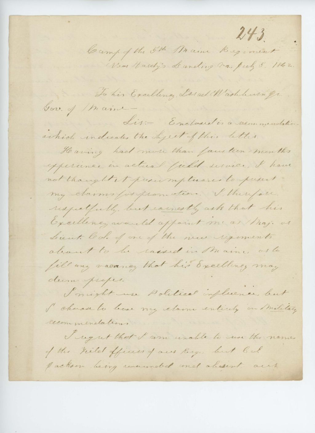 Miniature of Captain A.S. Daggett requests a promotion