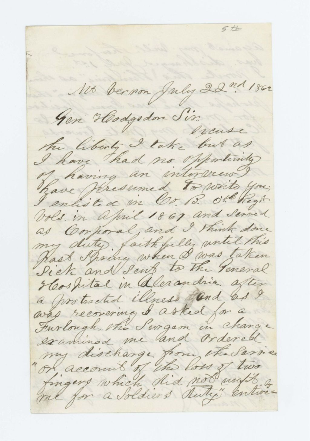 Miniature of Nicholas Lougee, Jr. requests a position in a new regiment