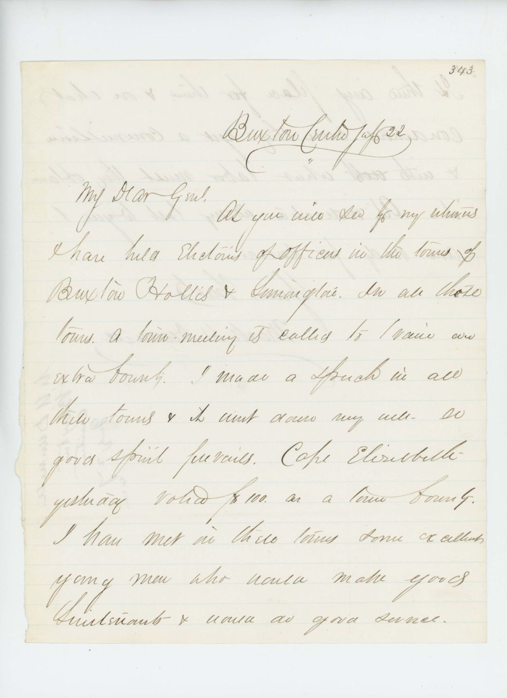 Miniature of Mark Dunnell informs General Hodsdon of the election of officers