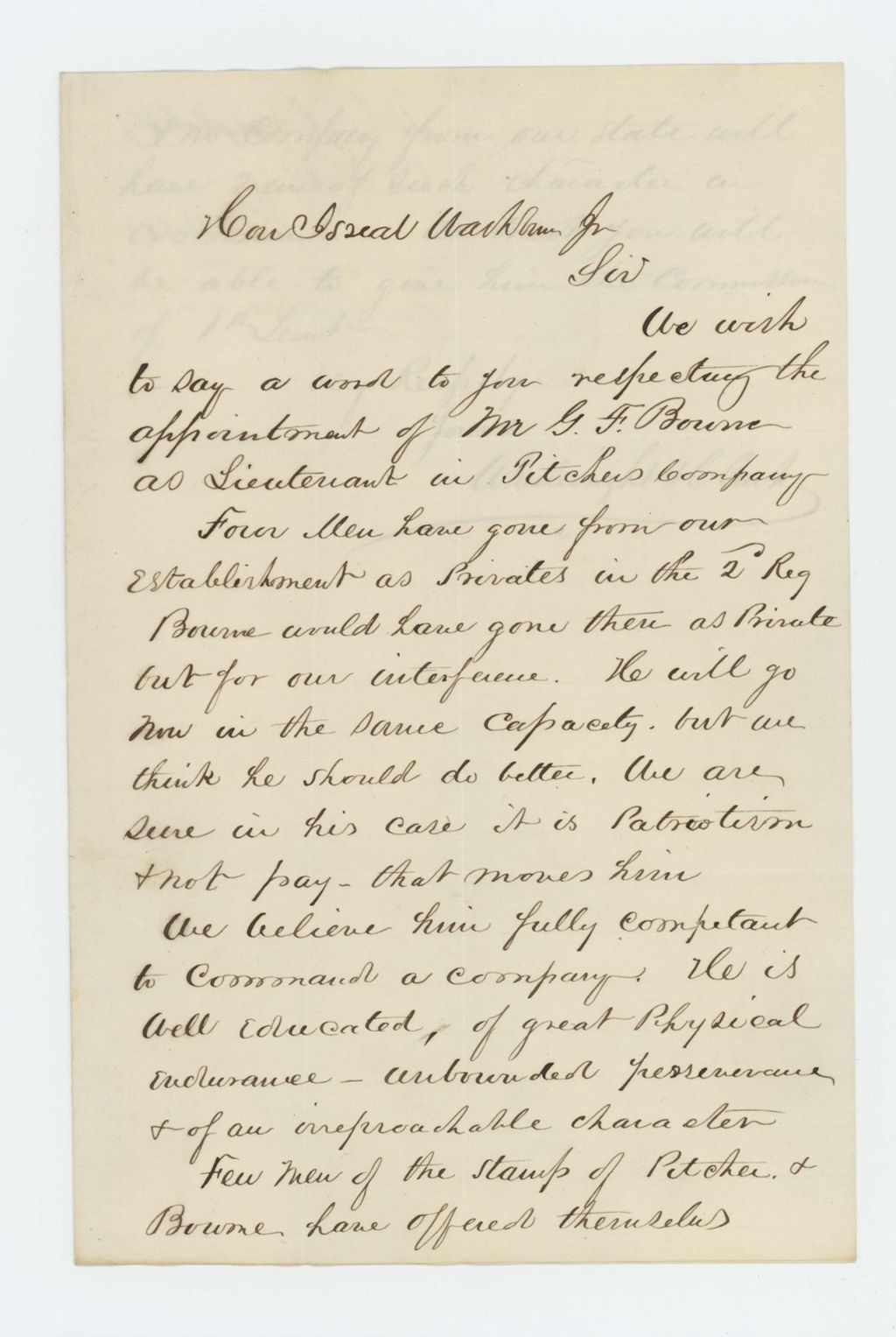 Miniature of Wheelright Clark requests promotion of George F. Bourne