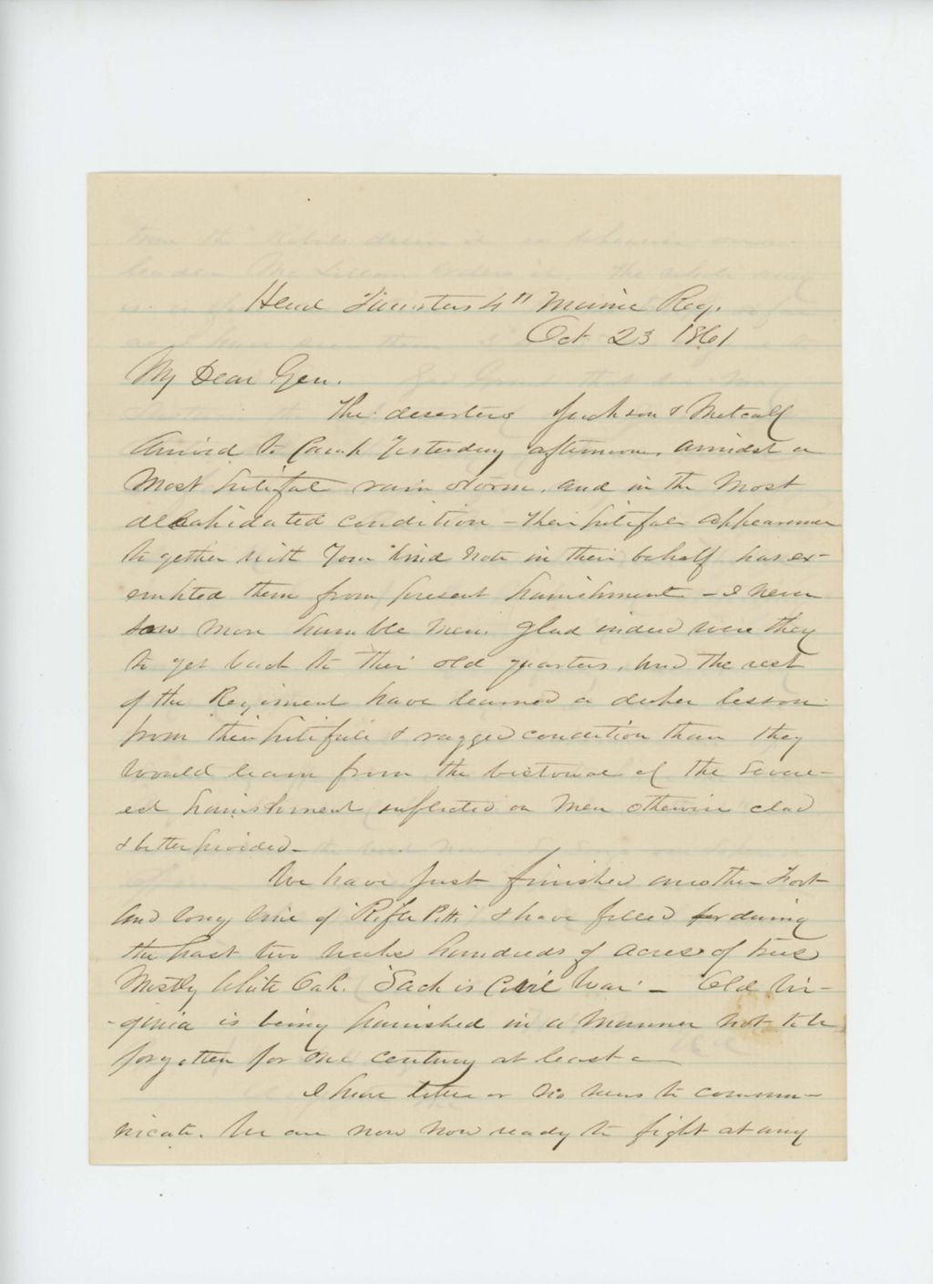 Miniature of Colonel Berry reports the reappearance of deserters Jackson and Metcalf
