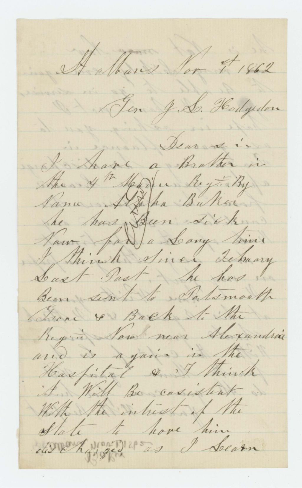 Miniature of Request for the discharge of A. Buker