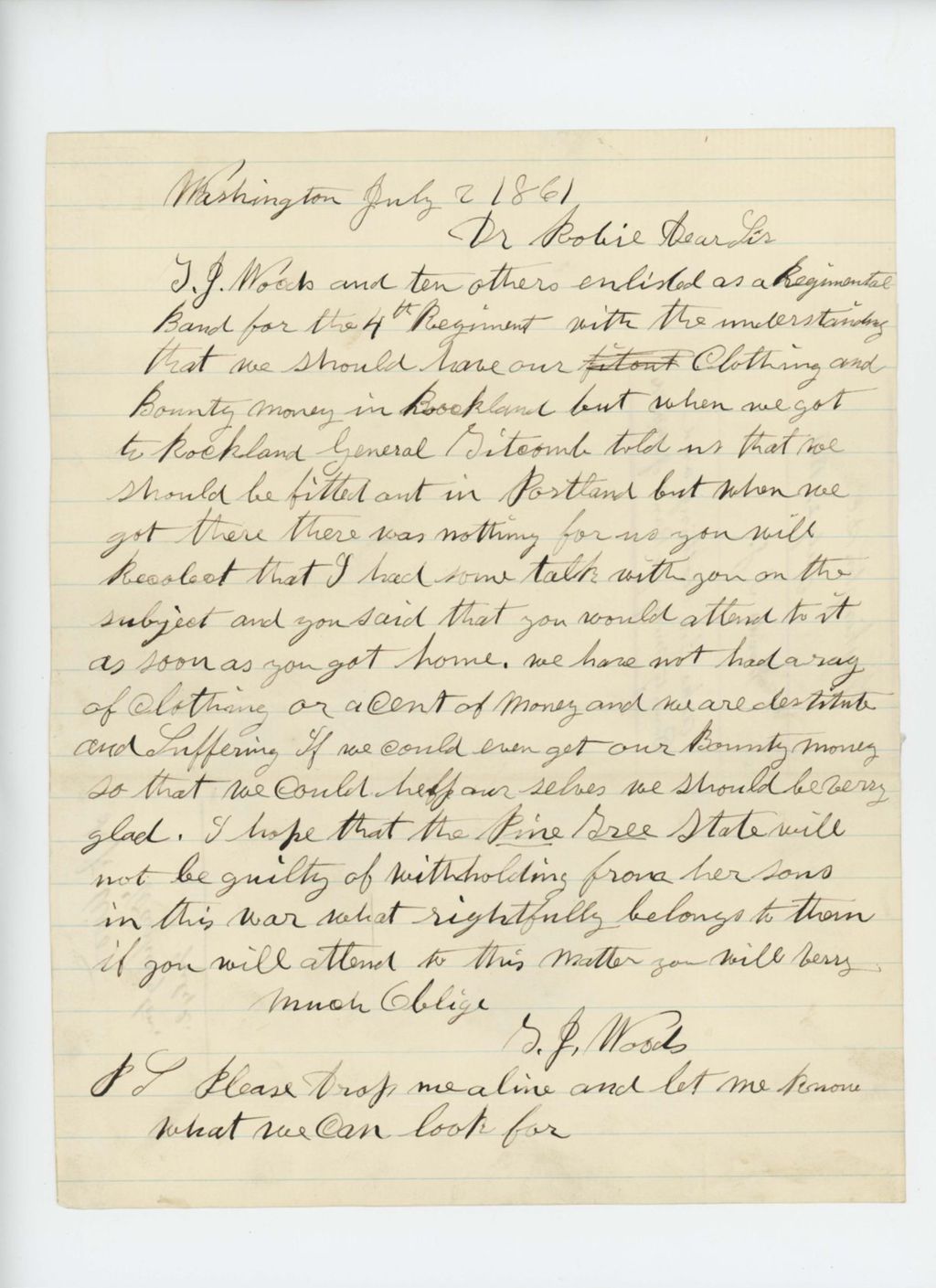 Miniature of T.J. Woods requests clothing and bounty money for musicians