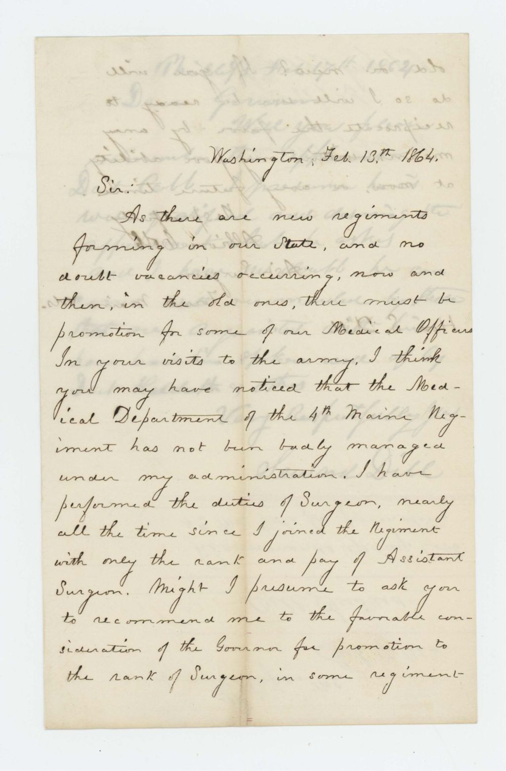 Miniature of Assistant Surgeon Albion Cobb requests promotion to Surgeon