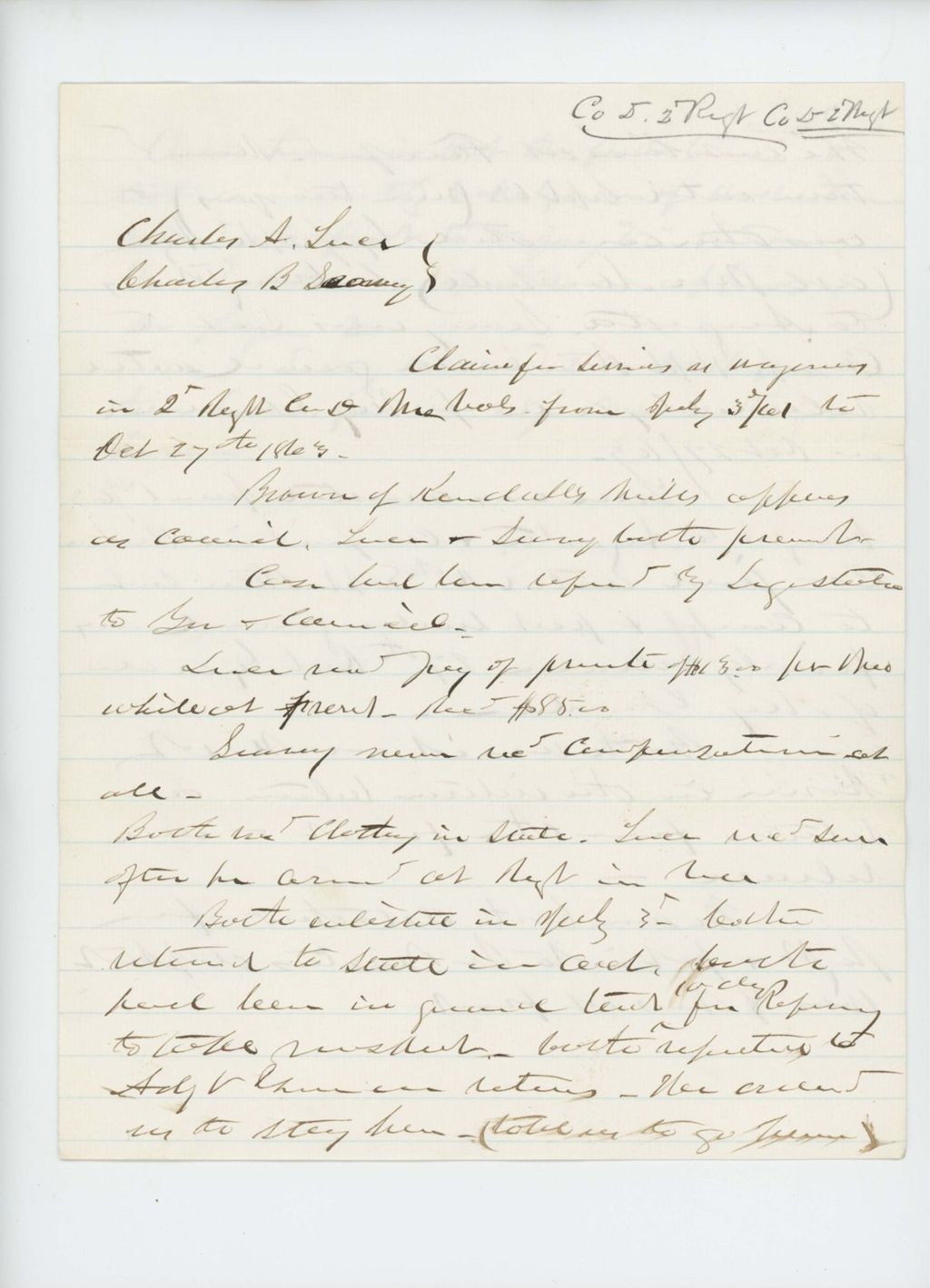 Miniature of Undated (circa 1863) - Testimony relating to case of Charles Luce and Charles Seavey