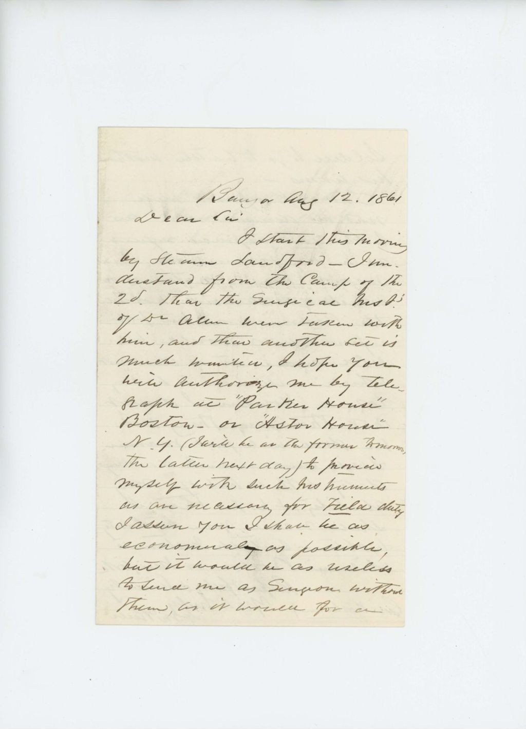 Miniature of Dr. Daniel McRuer requests more surgical instruments for the field